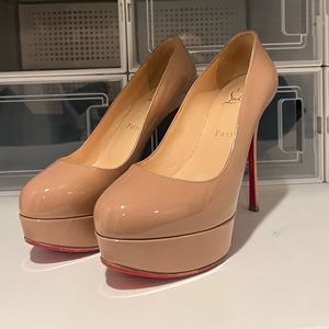 Christian Louboutin Blanca Platform Heels - Nude 36.5